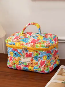 Literary ink-splashing print colorful large-capacity travel bag, foldable storage bag, stylish and lightweight hand-held travel luggage bag, can be loaded with a trolley case, can be used for short trips, Casual Travel Bag, Travel Bag Set