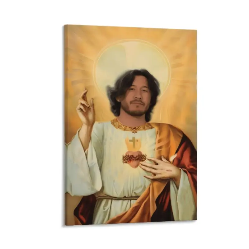 Markiplier Single-Sided Framed Canvas Print Set - Painted Artistry Decor, Modern Home Wall Decoration for Living Room Bedroom Ornaments