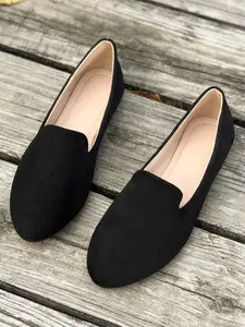 Women's Casual Flat Shoes Spring Autumn Simple Low-Top Comfortable Velvet Slip-On Single Shoe, Daily Wear, All Seasons, Flats Shoes
