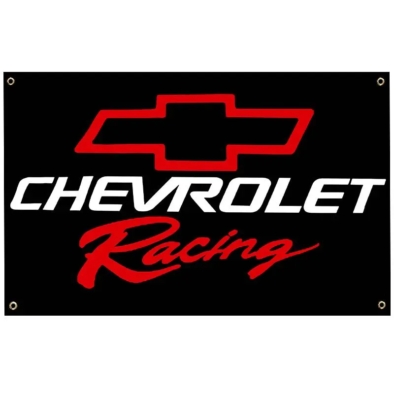 Chevrolet Racing Chevy 3x5ft Flag Tapestry for Wall Hanging College Dorm Room Wall Outdoor Decor Banner with 4 Brass Gromments