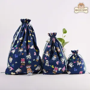 3 Pcs Puppy love Handmade Gift Bag,Premium Quality,Cotton Gift Wrap,Reusable Bags,Fabric Storage Totes for Birthday,Christmas