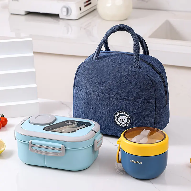 1200ML Blue [Lunch Box+Cup+Bag]