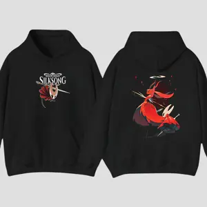 Hollow Knight Silksong Hornet Acid Wash T-Shirt & Hoodie, Indie Game Graphic Tee, Vintage Y2K Double-Sided Print Shirt, Oversized Unisex Heavy Cotton Streetwear, Dark Aesthetic Gaming Outfit, Gift for Gamer Fans & Collectors