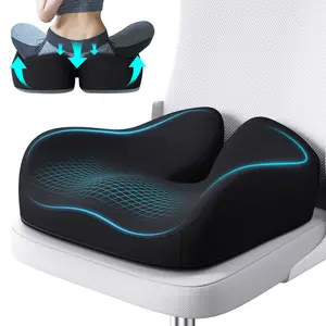 Benazcap Non-Slip Memory Foam Seat Cushion | Ergonomic Office Chair & Car Seat Cushion | Tailbone Pain & Sciatica Relief | Back Support,Thickened,Christmas gifts