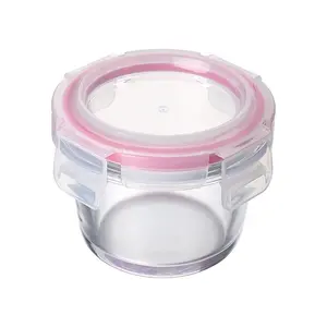 Glass Sealed Jar, Transparent Odor-Free, Locking Lid, Ideal for Fruits, Baby Food, Sauces, Refrigerator Storage, Office, Outdoor Use, Moisture-Proof