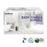 Unifree Biodegradable Disposable Towel Set - 1 Bath + 2 Hand Towels, Chemical-Free, Unscented, Soft & Comfortable, Tear Resistant, Individually Sealed, Portable, Lightweight, Travel & Home Bathroom Essential, home essentials, gift ideas, cozy home