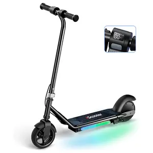 iScooter IK3 Electric Scooter for Kids Ages 6-14, 150W Motor, LED Display, 3 Speeds Adjustable, Colorful Lights, Double Brake, Magnetic Charging, Gifts for Kids