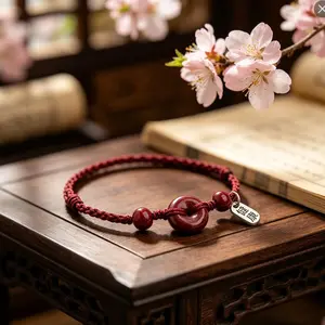Healthy buckle red string bracelet hand-woven peace and health bracelet cinnabar bracelet