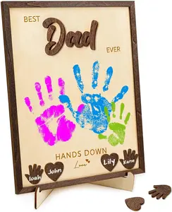 10" Gifts for Dad from Kids Custom Fathers Day Best Dad Ever Gifts Hands down Sign - Personalized Fathers Day Dads Gift from Kids Daughter Son, First Fathers Day Daddy Gift for New Dad / Birthday Rusaten