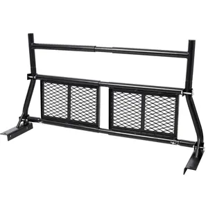 Heavy-Duty Steel Adjustable Mesh Pickup Truck Headache Rack, Black Window Protector for Pickup Trucks