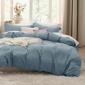 Mineral Blue Duvet Cover King Size - 3 Prewashed-Like Extra, Includes 1 Duvet Cover 104x90 Inches with Closure  2 Pillow Shams, Comforter Not Included
