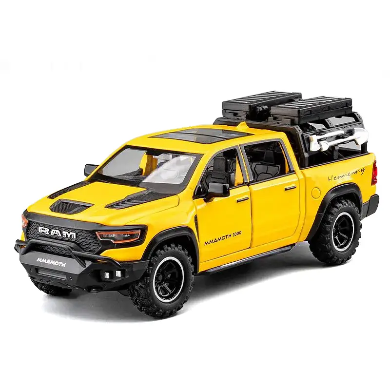 1:32 Dodge RAM 1000 TRX Mammoth Picku Alloy Car Model Sound And Light Pull Back Children's Toy Collectibles