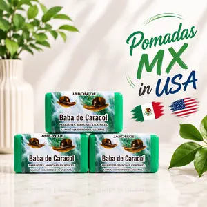 3x Snail Extract Baba de Caracol 100g Alcohol-Free Solid Glycerin Soap Bar - Aloe-Based, C-Vitamin, Refresh Facial Cleanser, Smooth Moisturizing Daily Care for All Skin Types