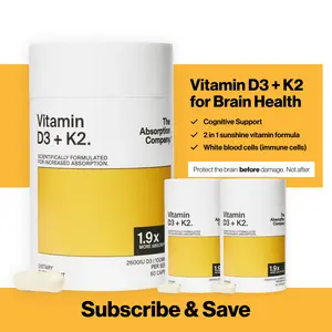 Absorption Company Vitamin D3+K2 2600 IU | 1.9x Better Absorption for Bones, Immunity & Energy | Absorbs Without Food, 90-Day Supply | 3 Bottles
