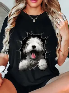 100% Cotton Old English Sheepdog Men Women Girls T-Shirt