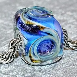 Wings Cubed - soft glass lampwork bead