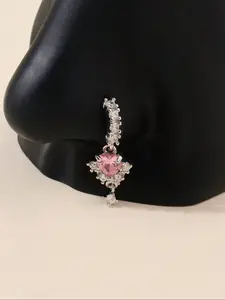 Elegant Rhinestone Decor Nose Ring, Nose Piercing Jewelry, Fashionable Nose Ring for Women & Girls, Body Jewelry for Party, Daily Clothing Decor, Trendy All-match & Exquisite Jewelry for Gift