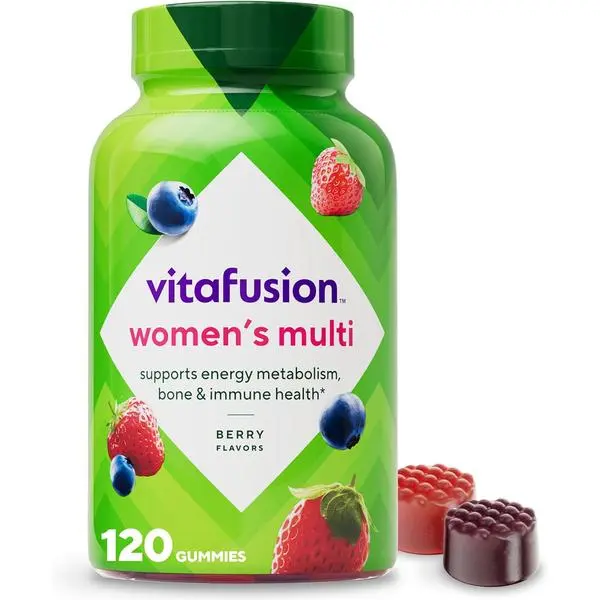 Vitafusion Adult Gummy Vitamins for Women, 120 Count | with Vitamins A, B, C, D, E | Berry Flavor | Gluten and Dairy-Free Supplement