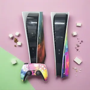 Game Console Protection Handle Sticker for PS5 with Optical Drive - Removable PVC Film, Breathable Design, No Glue Residue, High-Grade Materials