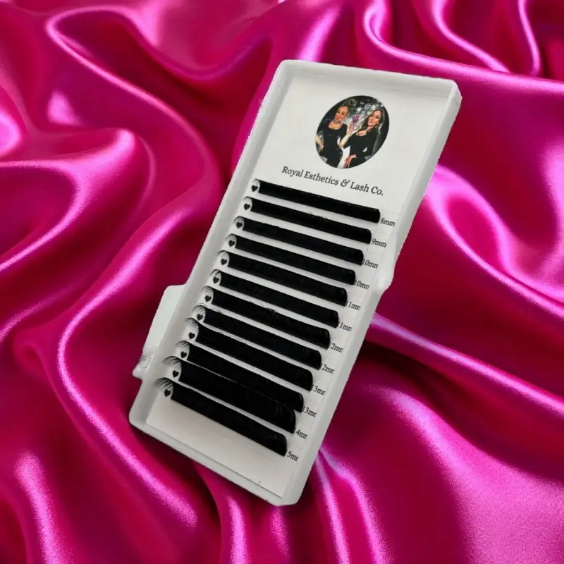 Royal Volume Lash Trays, 0.05mm Lightweight Synthetic Fiber Eyelash Extensions for Mega Volume Sets, Mixed Lengths 8-15mm, 12 Rows for Professional Use, 13 – 15 Mm
