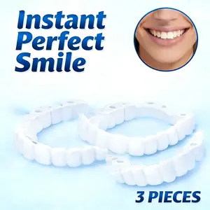 (3 Pairs) 2026 new Temporary Teeth Repair Kit Adjustable Snap OnSmile Veneers - Natural White & Comfortable Moldable FalseTeeth for Instant Confidence