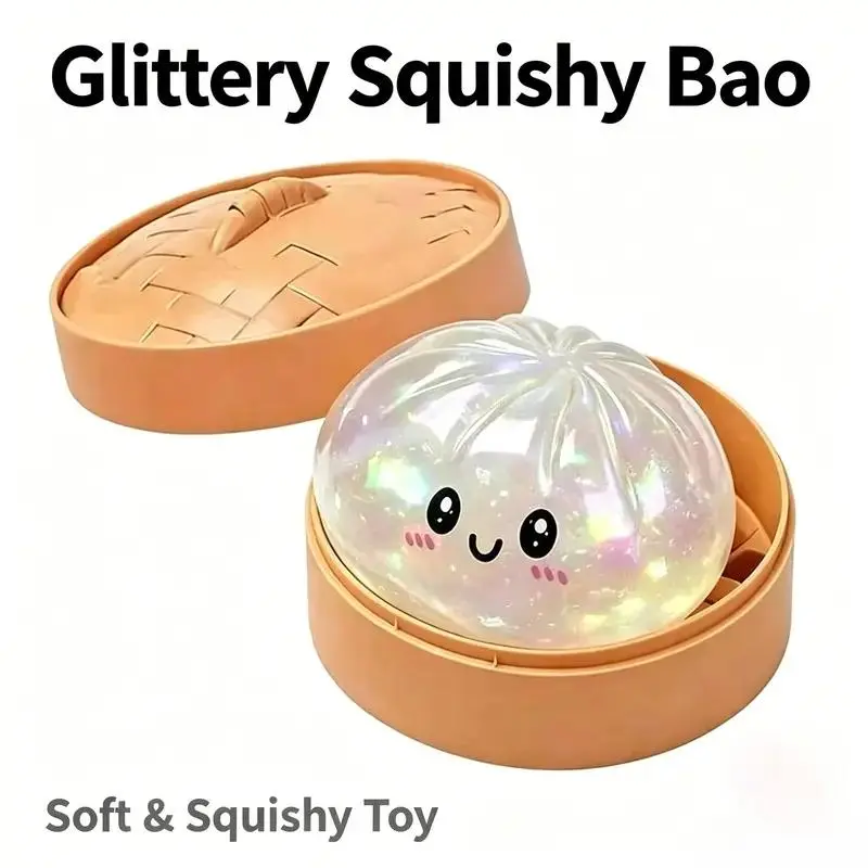 New glittery striped dumpling toy, comes with box, stress-relieving tactile toy, mysterious glittery soft mochi rice ball toy, sculptable clay ball, perfect for Mother's Day and Father's Day gifts.