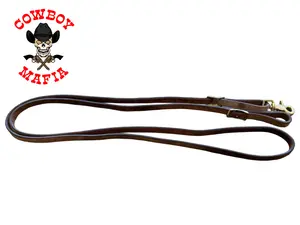 CM 1/2” Leather Roping Reins 8’ Oiled