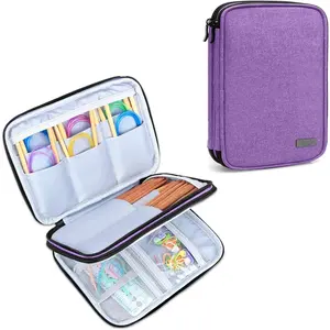 Knitting Needles Case(up to 8 Inches), Travel Organizer Storage Bag for Circular Needles, 8 Inches Knitting Needles and Other Accessories(NO ACCESSORIES INCLUDED), Purple
