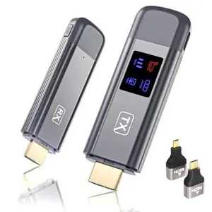 TTQ Wireless HDMI Transmitter and Receiver, Wireless HDMI Extender, 4K Decode 1080P Output, Metal Housing, LED Display, 100FT Range, 2.4G&5G