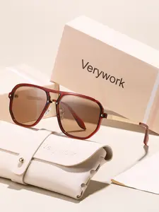 Fashionable Large Frame Sunglasses, Perfect for Parties, Outdoor Activities, Fashion, Back-To-School, College Style, Includes Gift Box