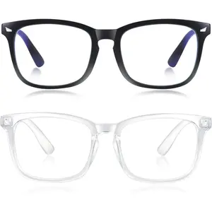 Blue Light Blocking Glasses for Women/Men Clear Frame Square Eyeglasses Computer Gaming Screen Glasses Comfort