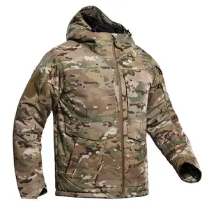 Men's Tactical Cotton Cargo Coat - Long Sleeve Menswear Jacket with Water-Repellent Windproof Shell, Heat-Reflective Cold-Proof Pockets, Winter Camouflage Outdoor Top