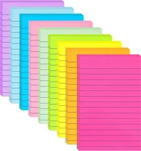 9 Pack Lined Sticky Notes 4x6 in Post Sticky Notes with Lines, 9 Bright Colors Large Ruled Post Sticky Colorful Super Sticking Power Memon Pads, for Office,...