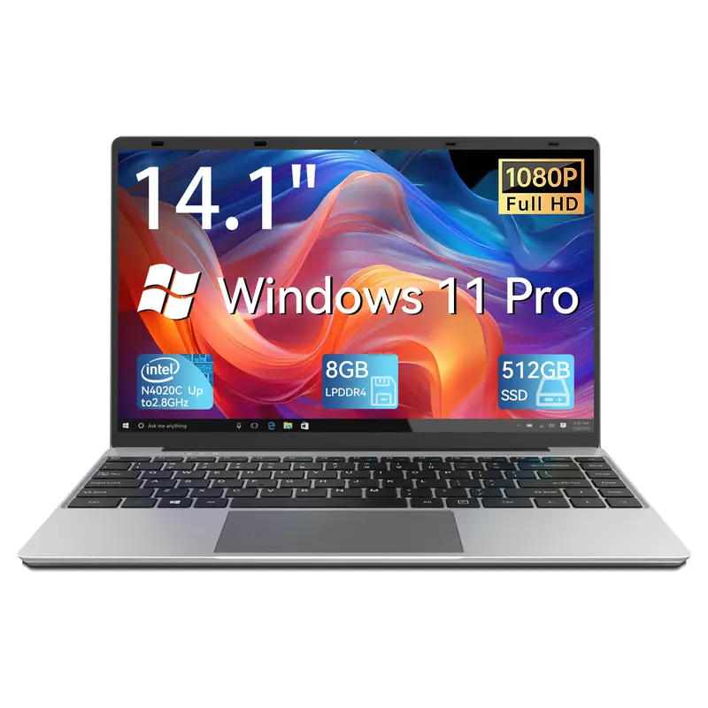 2025 14.1 Inch Laptop Computer | FHD 1920 x 1080 Display | Celeron N4020C Processors | 8GB RAM 256GB SSD | USB 3.0 | Type-C Mini-HDMI | 2.4/5G WiFi | Windows 11 Pro