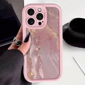 [Pink Marble Case] Apple iPhone Case |     Pink Colorful Marble Print TPU Anti-Fall Full Cover Precision Protective for iPhoneX/Xs/Xr/Xs Max/11/12/13/14/15/17Pro Max