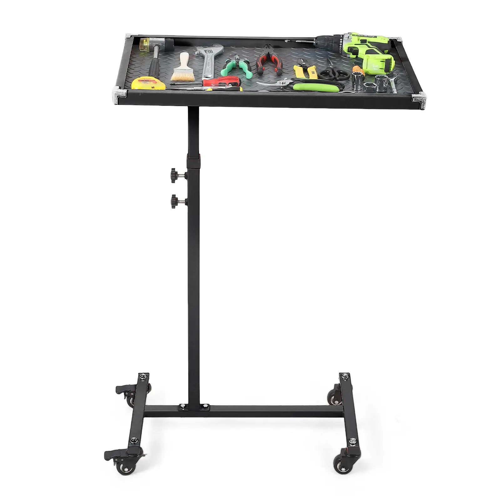 Rolling Tool Tray Table with Wheels – 220LBS Mobile Workbench with Anti-Slip Pad, Mechanic Tool Cart for Garage, Automotive Repair, Workshop & DIY Projects