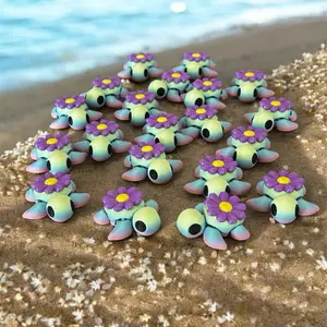 Purple Daisy Turtle 3D printed miniature figure statue figurine