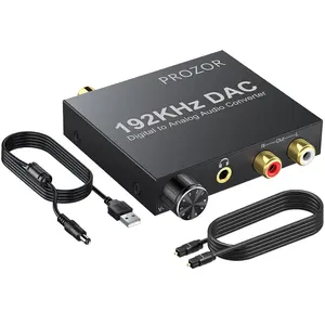 192khz digital to analog audio converter optical to rca adapter upgrade volume adjustable dac with optical cable spdif toslink to stereo lr 35mm jack converters
