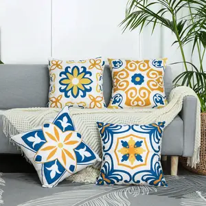Outdoor waterproof pillowcase with bohemian geometric print, sofa cushion cover, home decor item