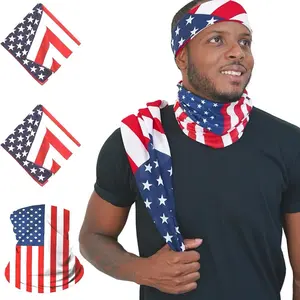 USA Flag Bandanas: Set of 3 100% cotton headband or scarf