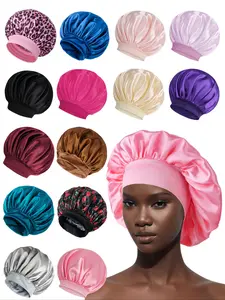 Fashion Wide Soft Elastic Sleep Cap, Satin Fabric, Protects Hair, Comfortable Night Hair Care, Prevents Frizz and Damage, Ideal Gift, Haircare, Hair Bonnet, Sleep Bonnets