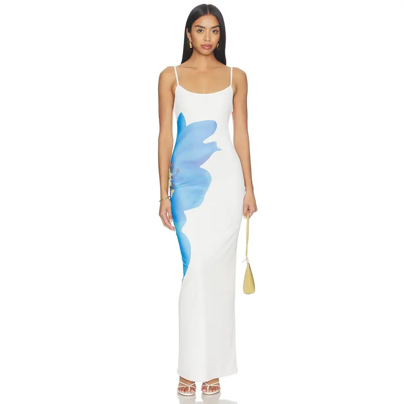 white dress blue flowers - TikTok Shop
