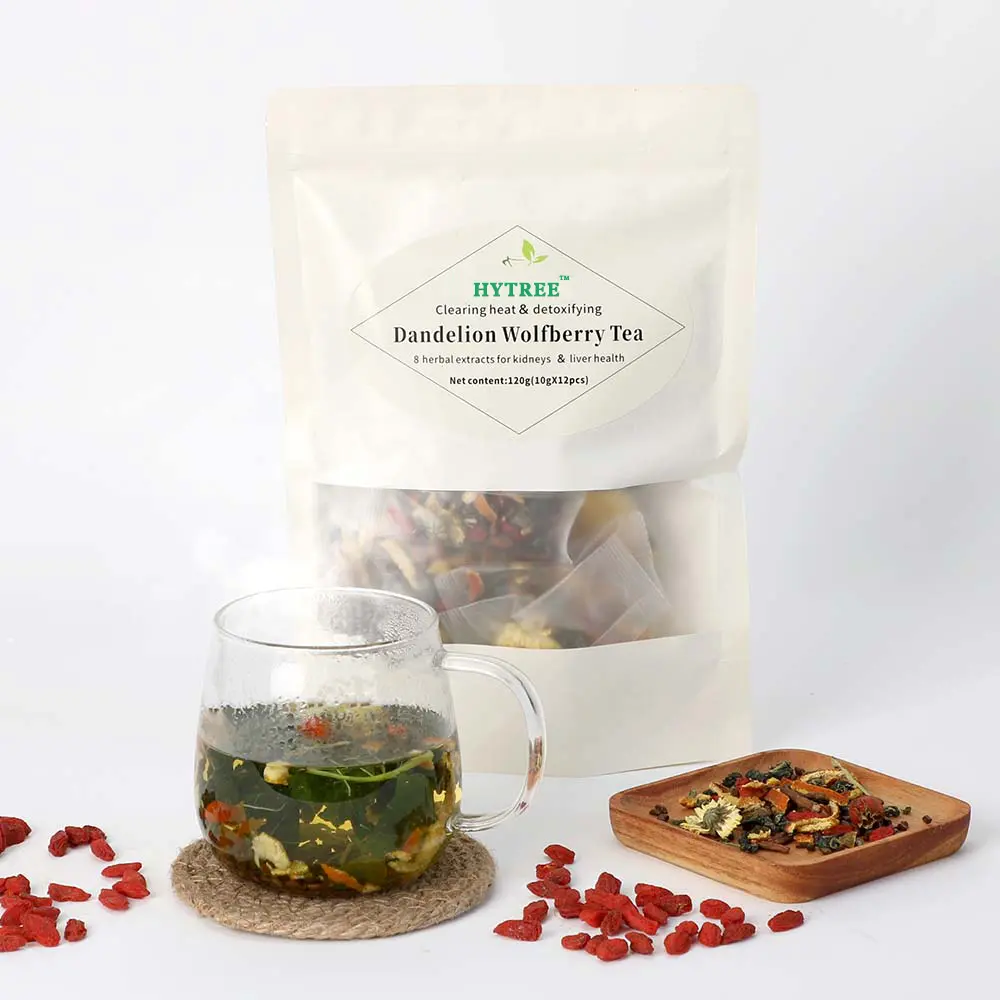 Dandelion Wolfberry Tea Organic Kidney Cleanse Tea Traditional Healthy Tea for Men Women 120g Natural Ingredients Individually Wrapped