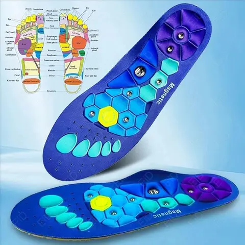 Orthopedic Acupressure Insoles & Heel Liners for Men - Sturdy, Adjustable, Abrasive-Resistant, Shock-Absorbing Magnetic Therapy Pads, Plantar Fasciitis Relief, All-Season Support for Standing All Day, Acupoint Massage