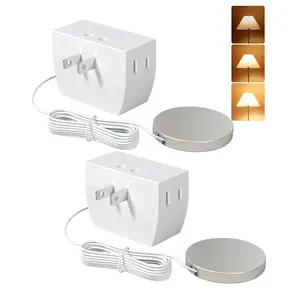 2 Pack Touch Dimmer Switch, Touch Pad Control with 3 Levels of Dimming, Dimmable LED/CFL Lights, and Incandescent Bulbs, Extension Cord, ETL Listed, White