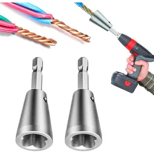 Wire Twister Tool for Drill, 2025 Upgrades Wire Nut Twister for Drill Profession Electricians Tool, 6MM Hex Shank  Wire Twisting Tool Wire Twister Wire Connector for 9-22 AWG (2pcs)