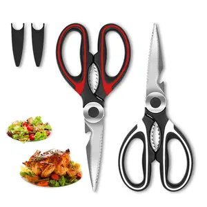 2-Pack Heavy-Duty Stainless Steel Kitchen Shears – Sharp Multi-Purpose Scissors for Seafood, Meat & Vegetables, Dishwasher Safe