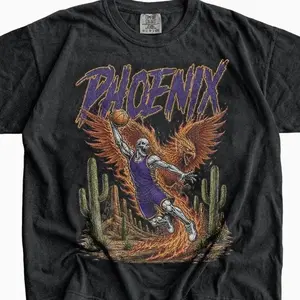 Phoenix Basketball Skeleton Vintage Shirt, Gift For Phoenix Fan Basketball, Game Day Unisex Comfort Colors