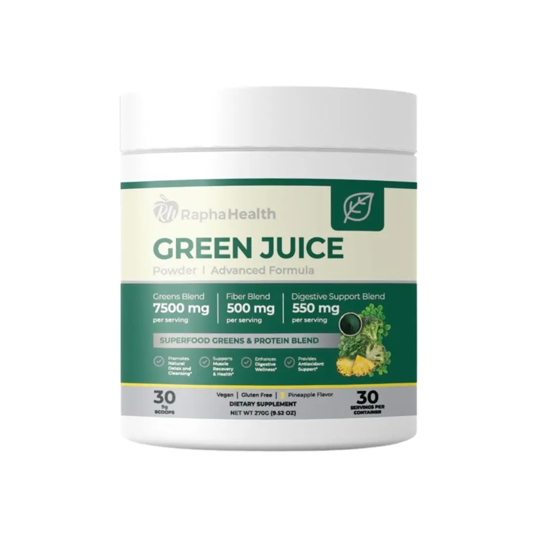 Green Juice Powder Advanced Superfood Greens with Fiber & Digestive Support, Plant-Based Formula, Pineapple Flavor, 30 Servings