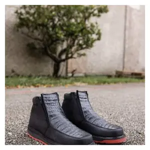 LR: Red Sole Caiman Print Shoe